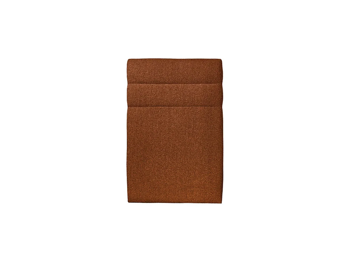 Lit 90x200cm avec tête de lit lignes bouclette et sommier kit Terracotta - Hauteur totale : 29cm