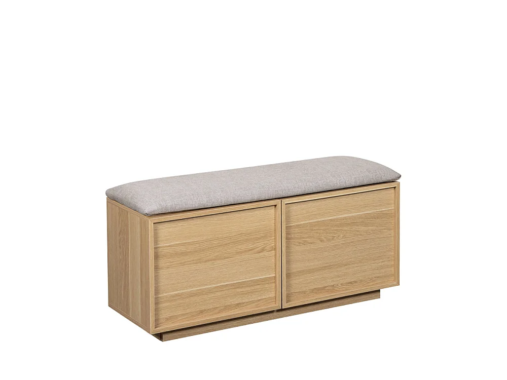 Joy - Banc d'entrée avec rangement à chaussures en bois L100cm - Bois clair