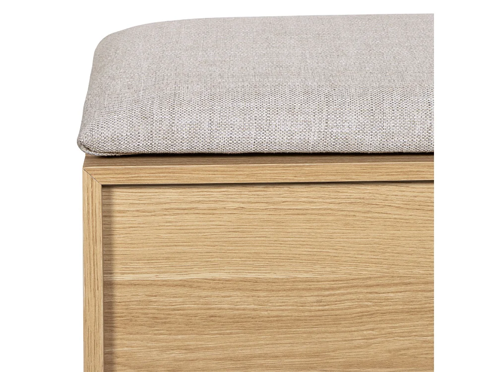 Joy - Banc d'entrée avec rangement à chaussures en bois L100cm - Bois clair
