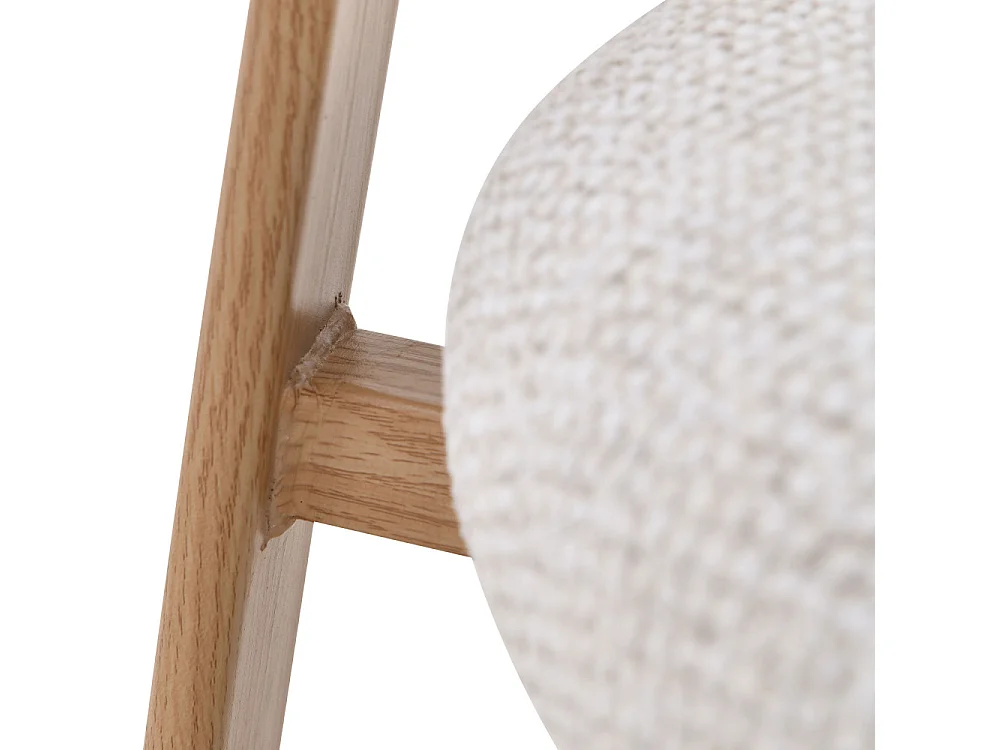 Lunara - Lot de 2 chaises de bar en tissu piètement effet bois clair H65cm - Beige chiné