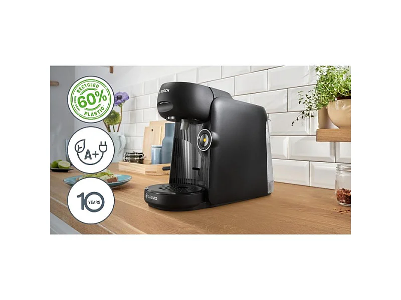Bosch TASSIMO TAS162E Finesse Kaffeemaschine Schwarz - IntensityBoost, 1400W, 0,7L, Automatische Reinigung