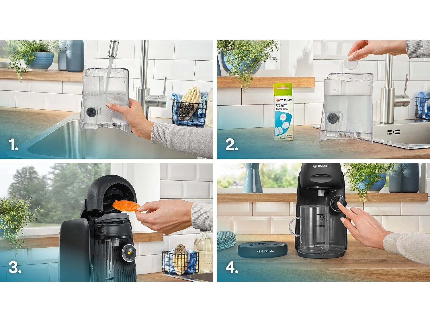 Bosch TASSIMO TAS162E Finesse Kaffeemaschine Schwarz - IntensityBoost, 1400W, 0,7L, Automatische Reinigung