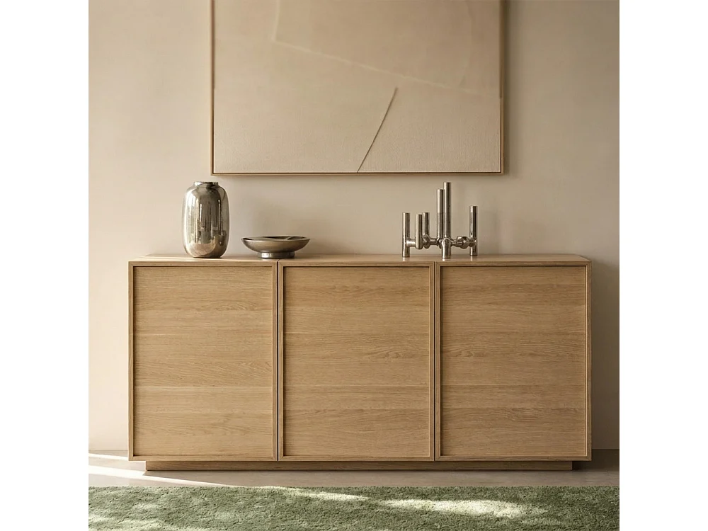 Joy - Buffet 3 portes en bois L160cm - Bois clair