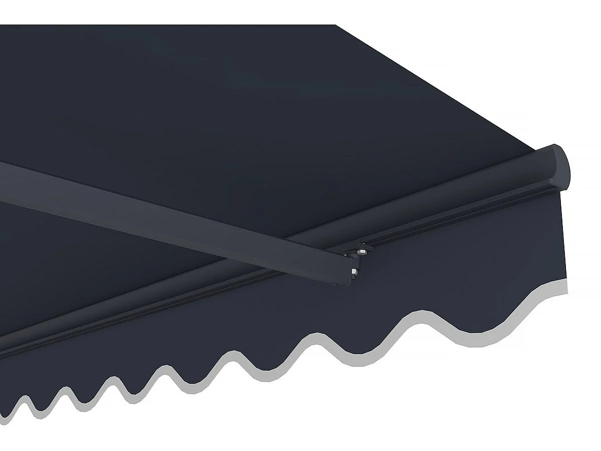 Vorzelt einziehbare Markise aus Aluminium 2,5 x 3 m "Ombra 3" - Anthrazitgrau