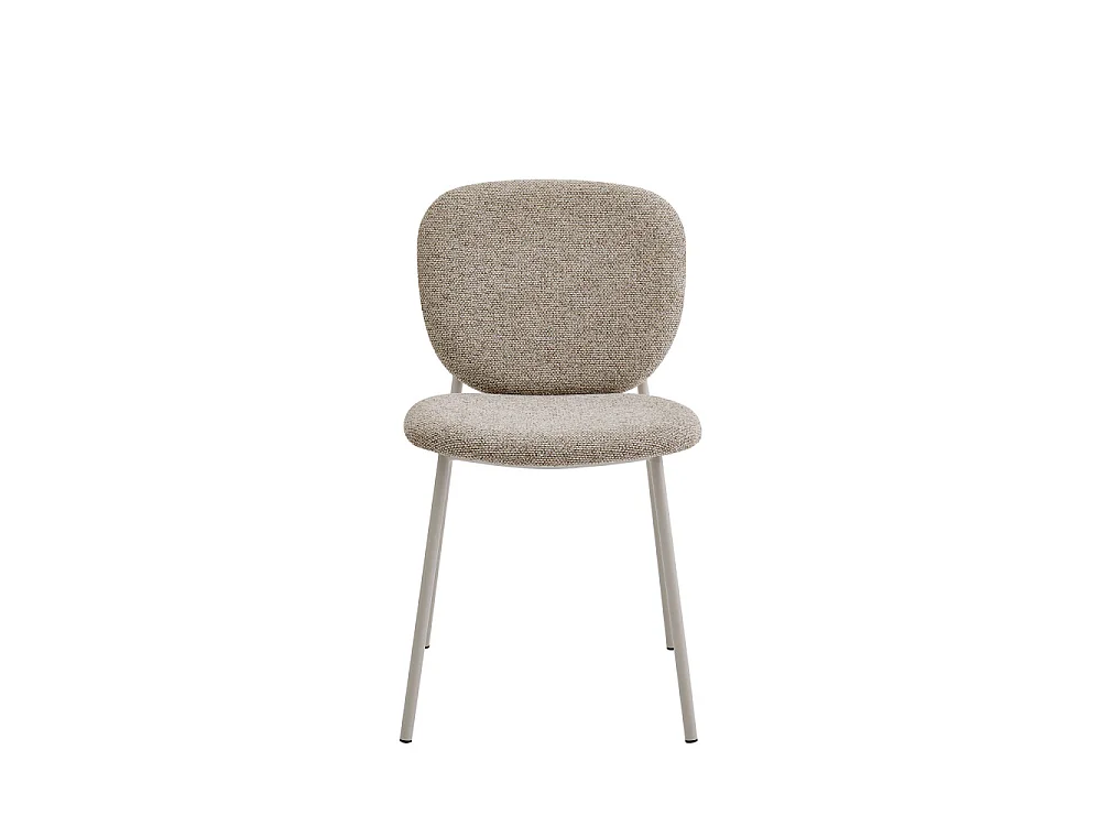 Dalby - Lot de 2 chaises en tissu pieds beiges - Marron chiné