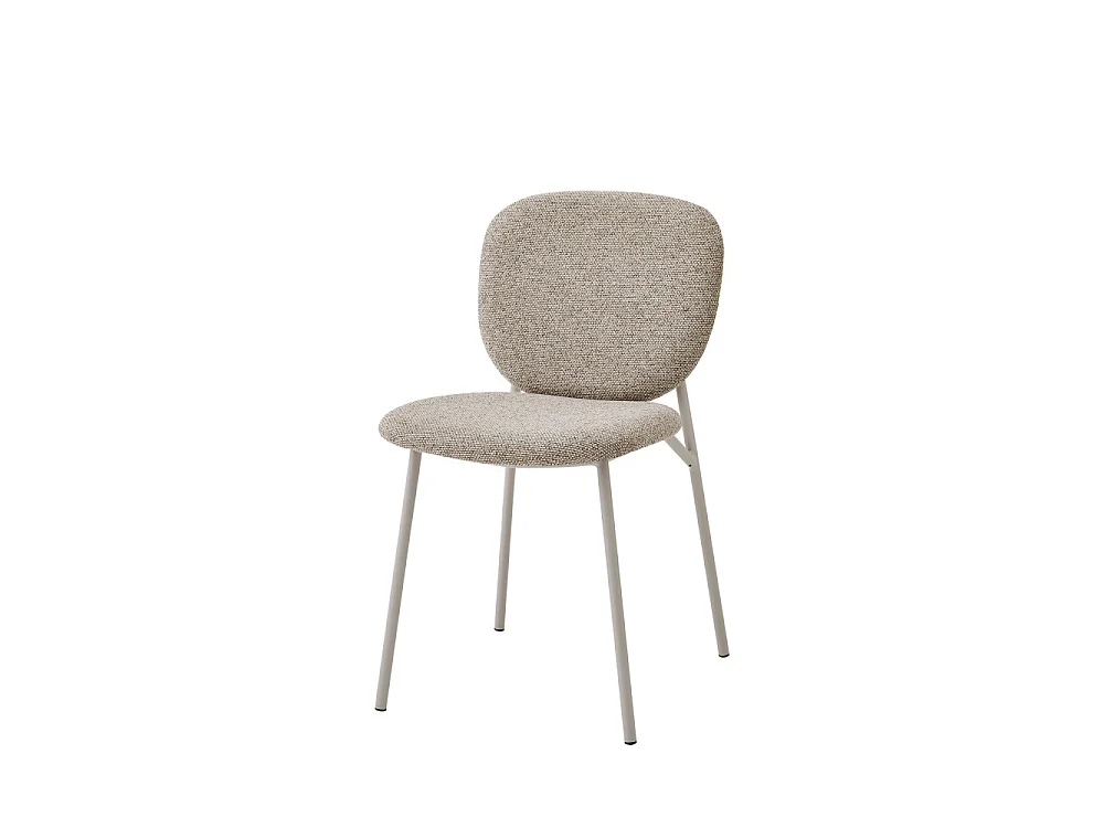 Dalby - Lot de 2 chaises en tissu pieds beiges - Marron chiné