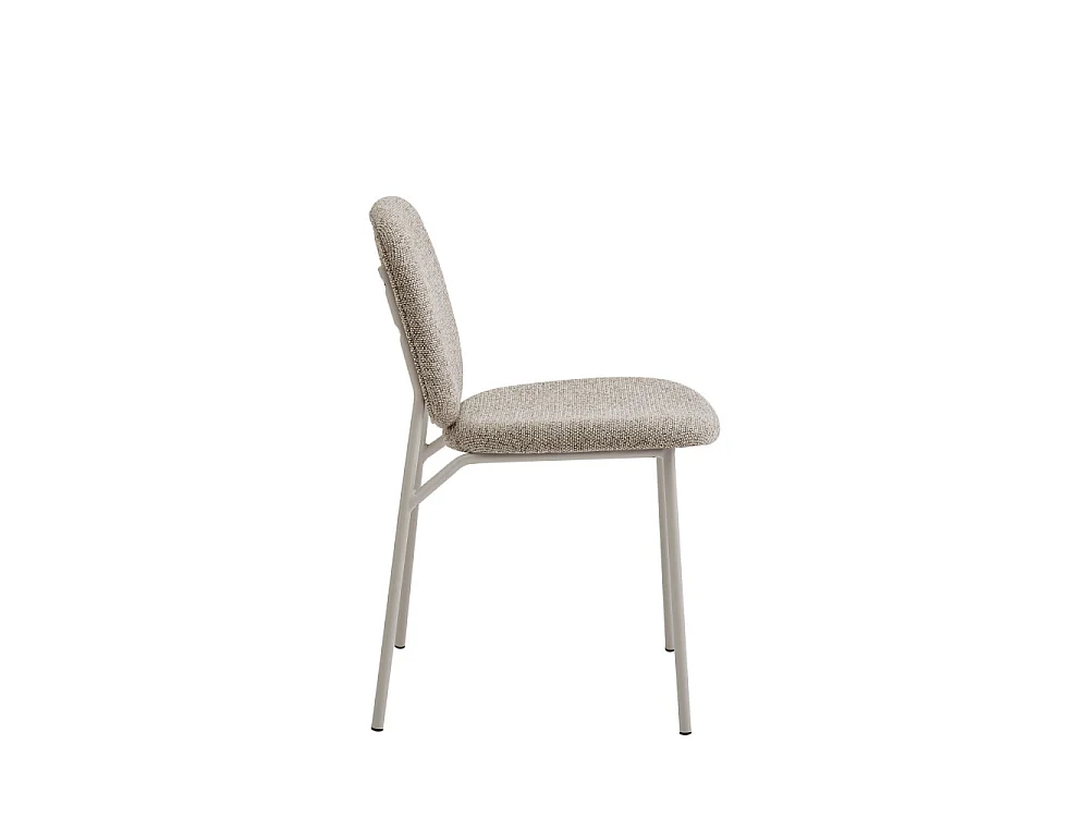 Dalby - Lot de 2 chaises en tissu pieds beiges - Marron chiné