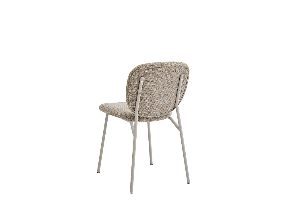 Dalby - Lot de 2 chaises en tissu pieds beiges - Marron chiné
