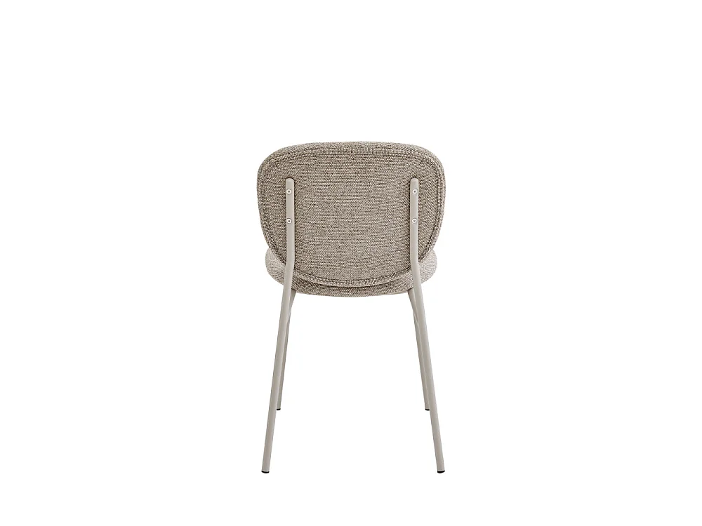 Dalby - Lot de 2 chaises en tissu pieds beiges - Marron chiné