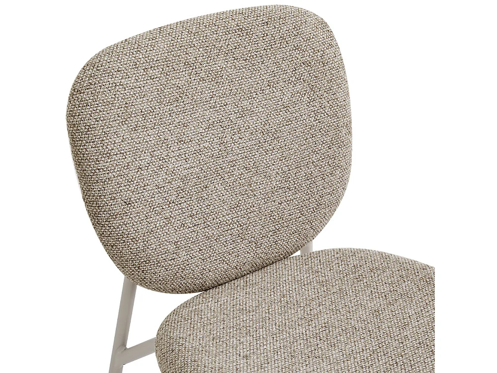 Dalby - Lot de 2 chaises en tissu pieds beiges - Marron chiné