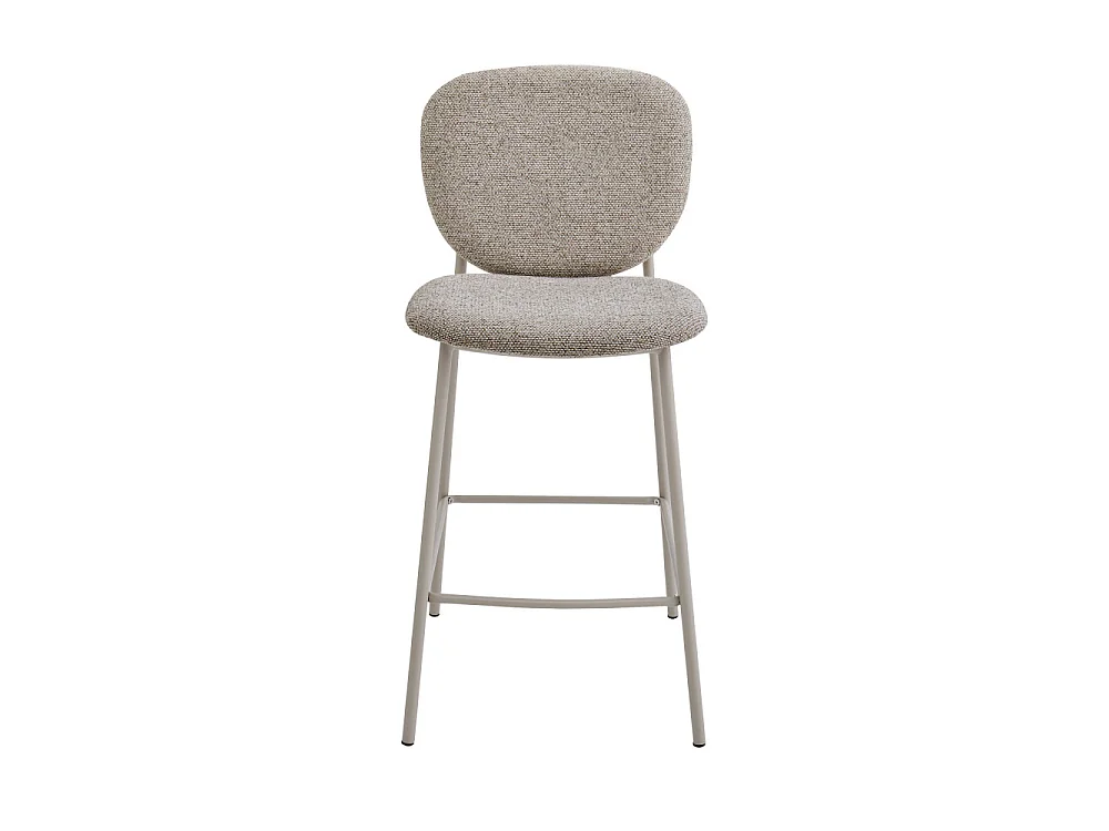 Dalby - Lot de 2 tabourets de bar en tissu pieds beiges H65cm - Marron chiné