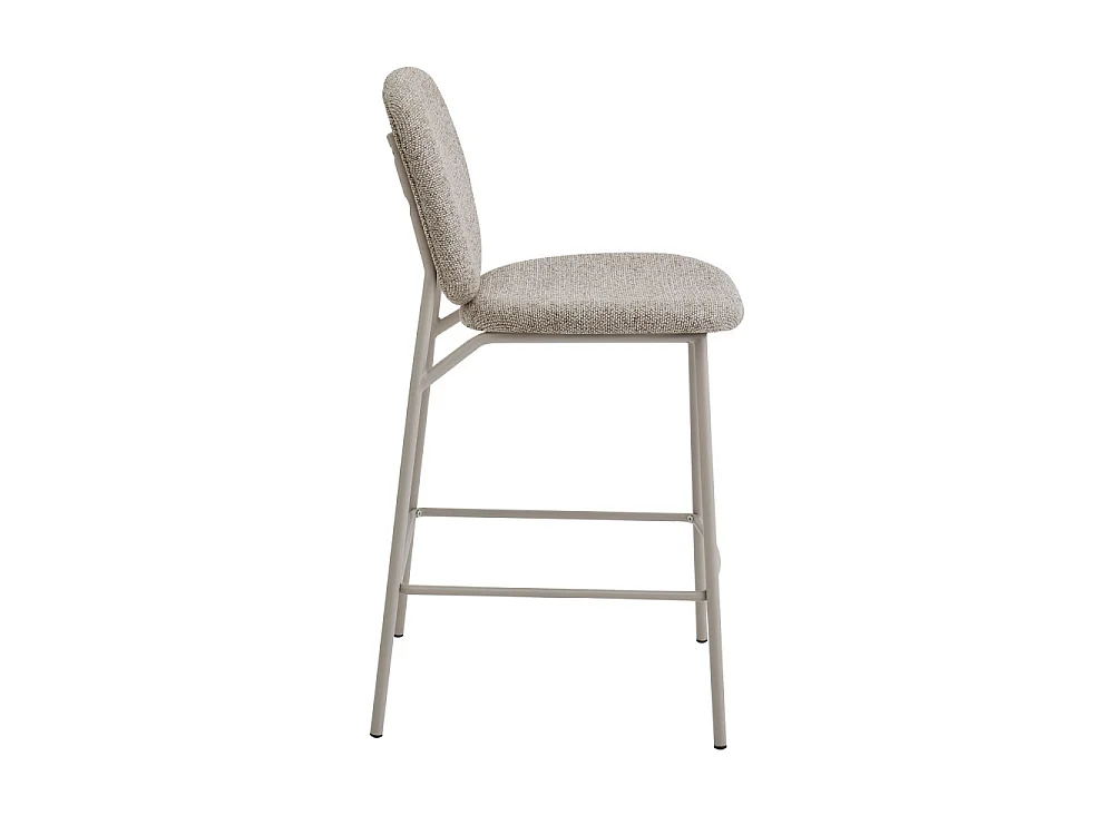 Dalby - Lot de 2 tabourets de bar en tissu pieds beiges H65cm - Marron chiné