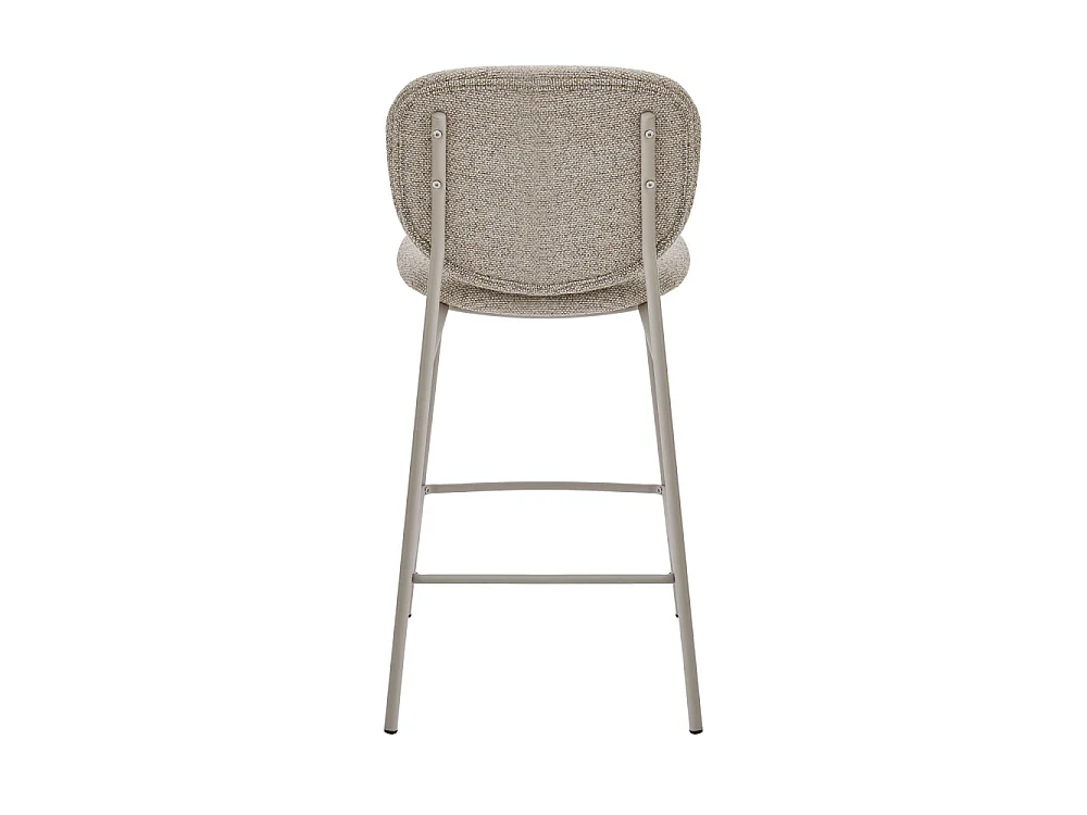 Dalby - Lot de 2 tabourets de bar en tissu pieds beiges H65cm - Marron chiné