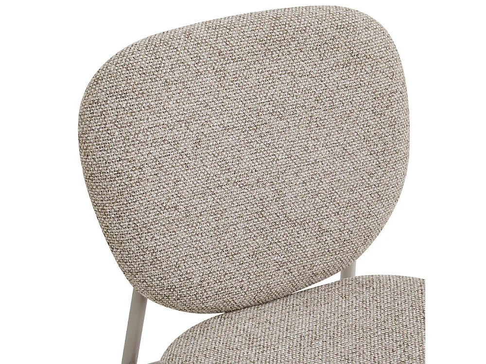 Dalby - Lot de 2 tabourets de bar en tissu pieds beiges H65cm - Marron chiné