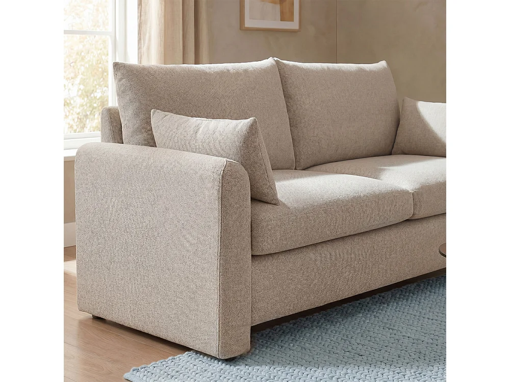 Lisa - Canapé 3 places en tissu - Beige chiné