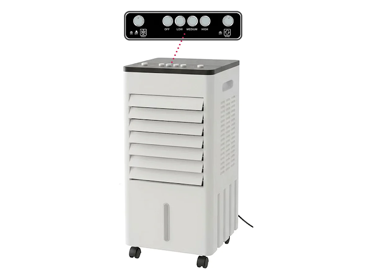 Rafraîchisseur d'Air Portable avec Réservoir de 10L,Climatiseur Mobile à 3 vitesse-Longueur 30 x Profondeur 26 x Hauteur 58 cm