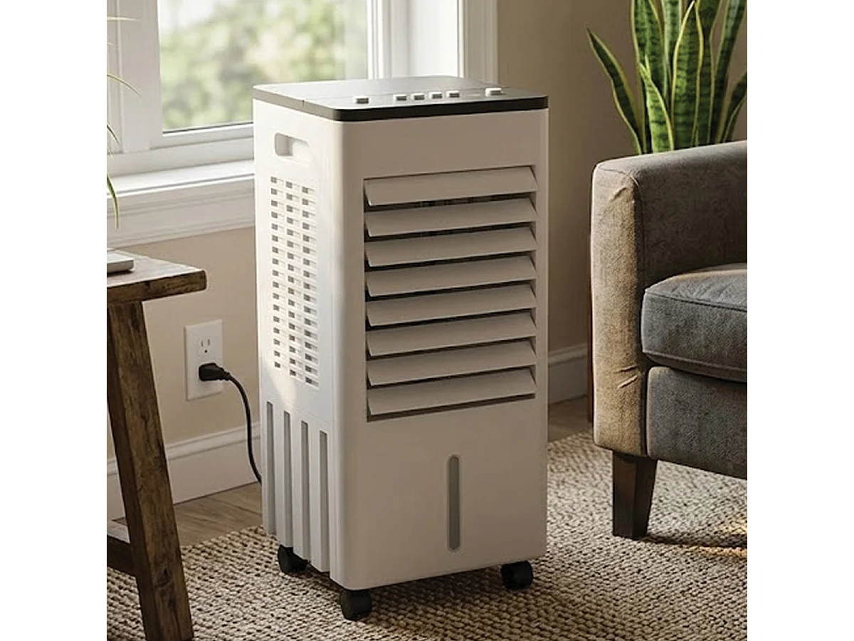 Rafraîchisseur d'Air Portable avec Réservoir de 10L,Climatiseur Mobile à 3 vitesse-Longueur 30 x Profondeur 26 x Hauteur 58 cm