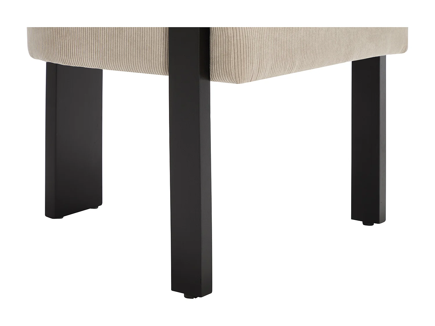 Lot de 2 chaises avec accoudoirs en velours côtelé et bois d'hévéa noir - Beige - LIVELIA