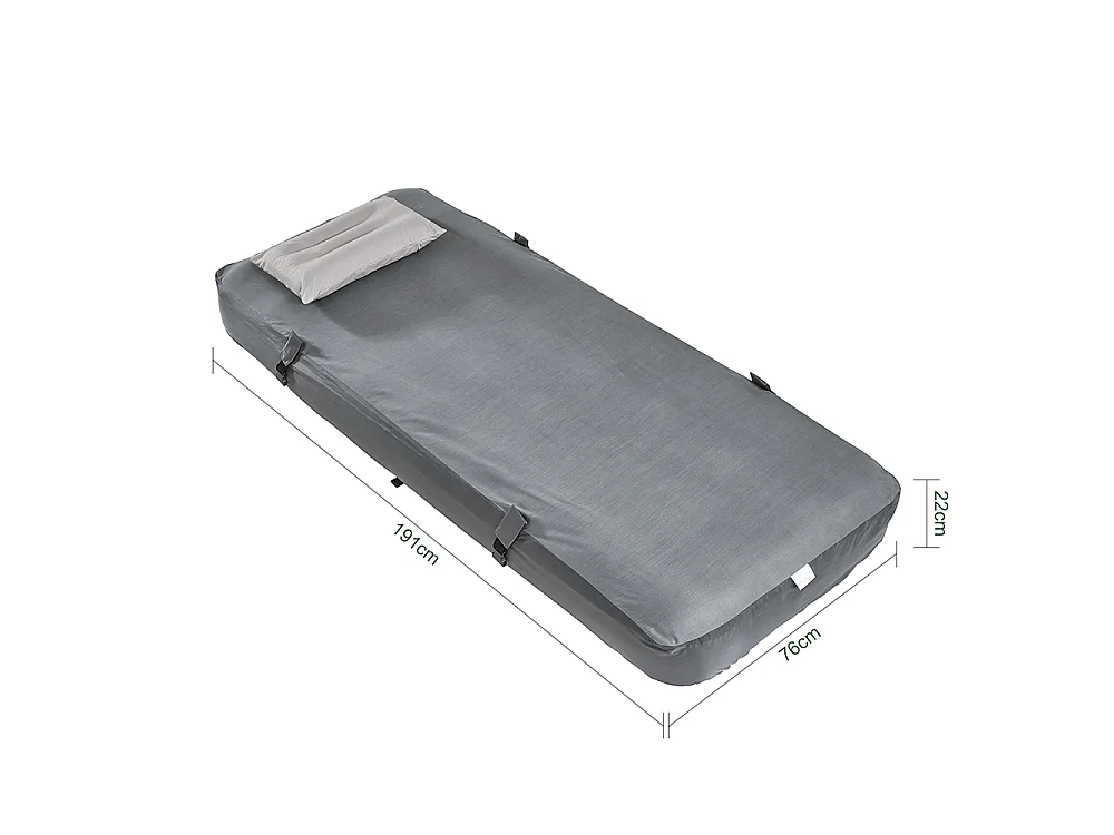 SoBuy Oppustelig liggestol Grå 191x76x22cm OGS32-II-HG-P01