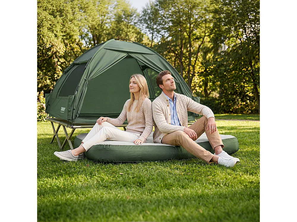 SoBuy Oppustelig liggestol Grå 191x137x22cm OGS32-II-L-GR-P01