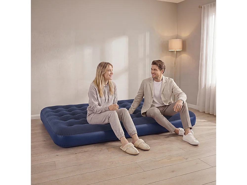 SoBuy Oppustelig liggestol Grå 191x137x22cm OGS32-II-L-GR-P01