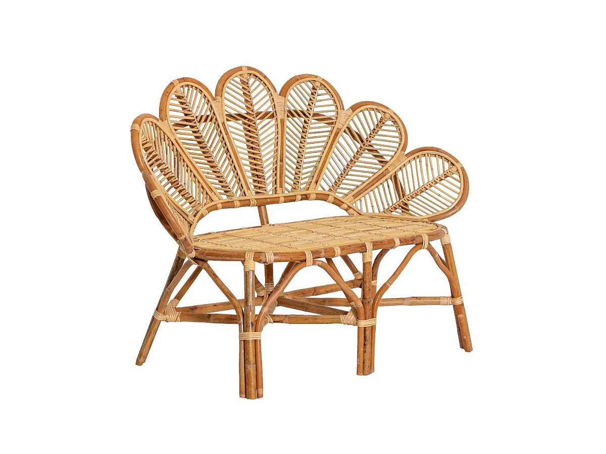 Banquette fleur en rotin Rattan