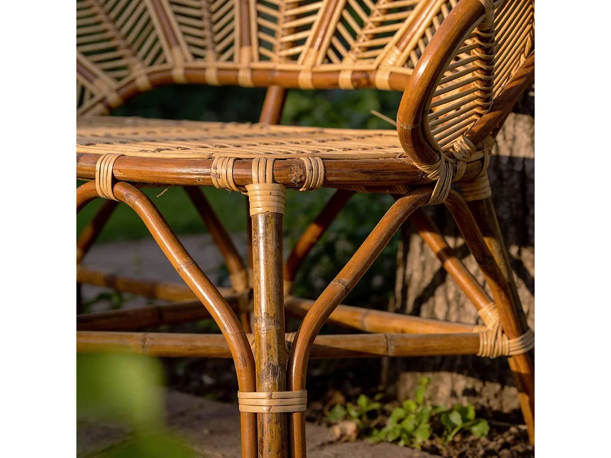 Banquette fleur en rotin Rattan