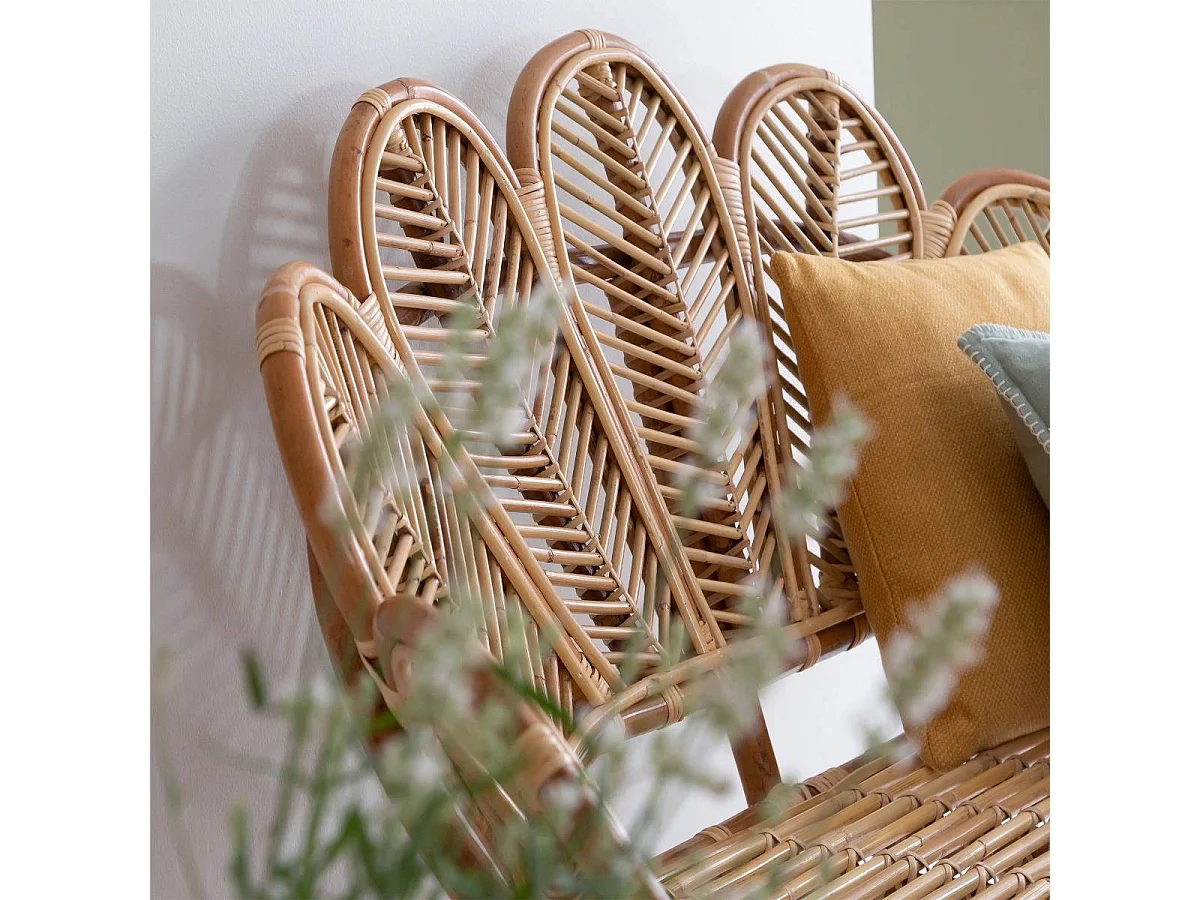 Banquette fleur en rotin Rattan