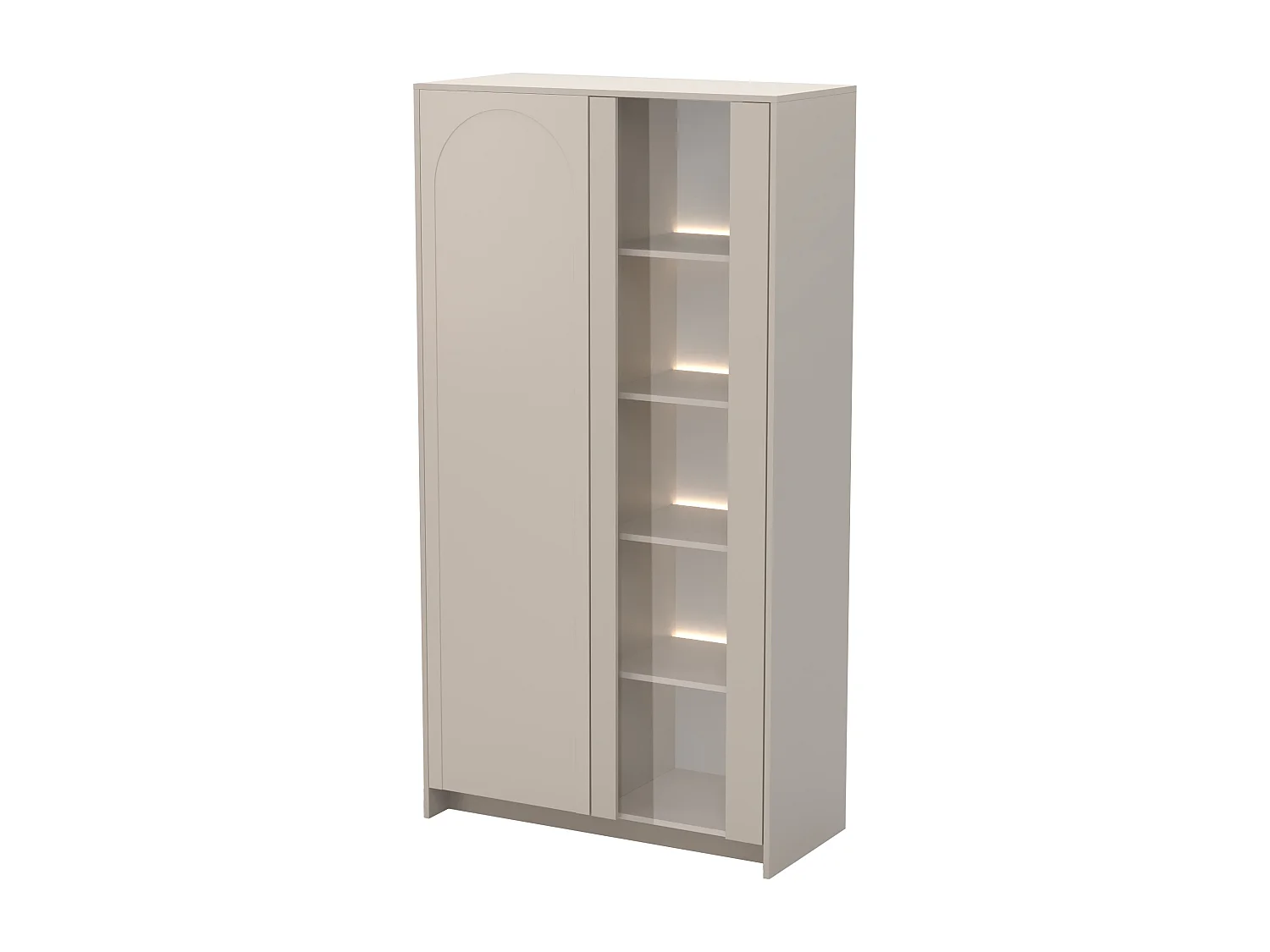 Vitrine 2 portes avec LEDs - Beige - NALYRA