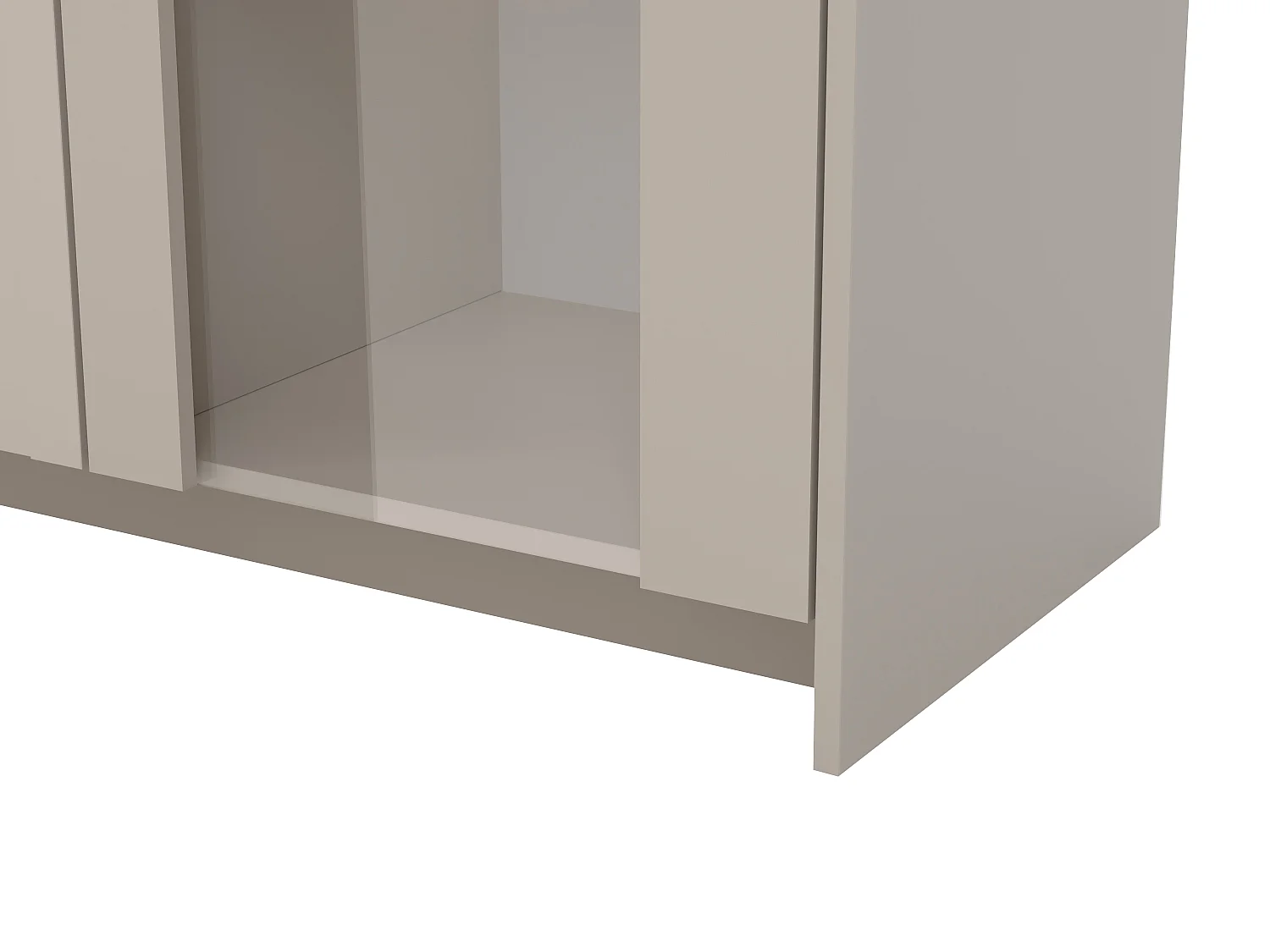 Vitrine 2 portes avec LEDs - Beige - NALYRA