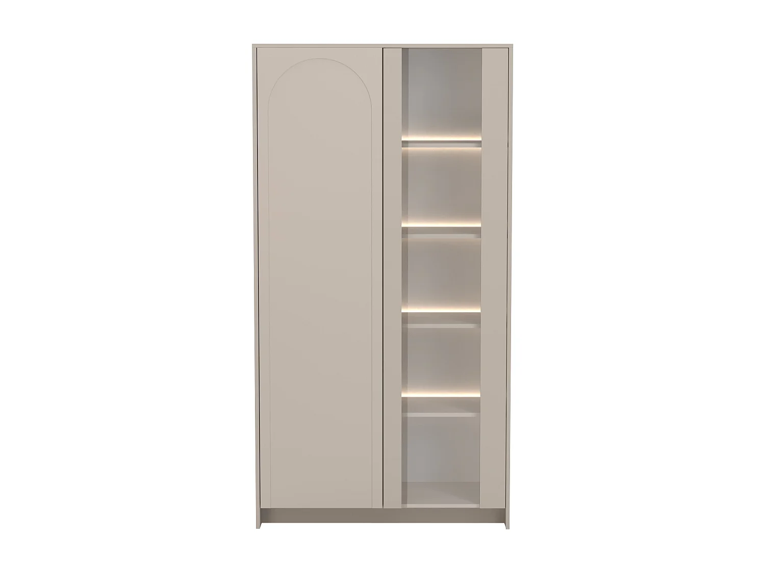 Vitrine 2 portes avec LEDs - Beige - NALYRA