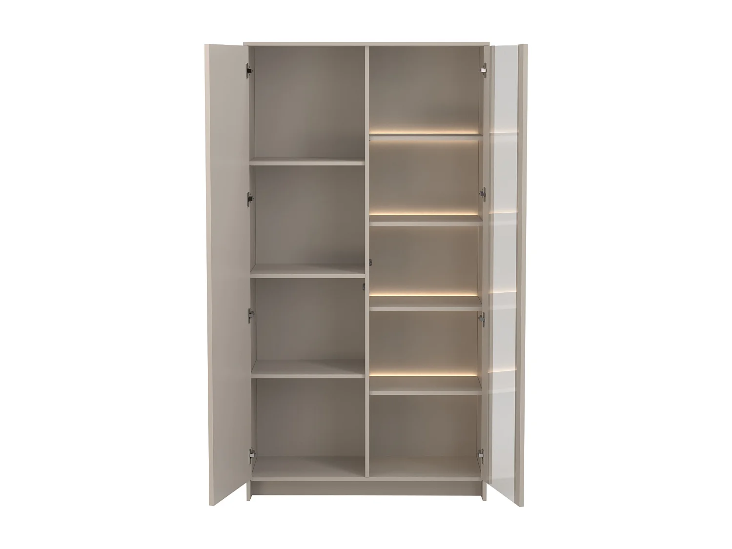 Vitrine 2 portes avec LEDs - Beige - NALYRA