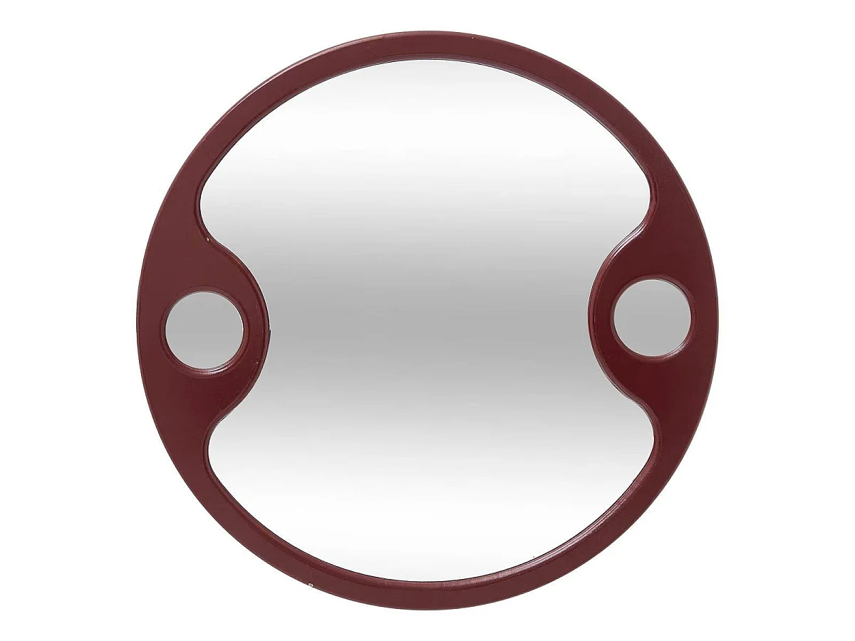 Miroir Mural Rond Design "Austin" 50cm Bordeaux