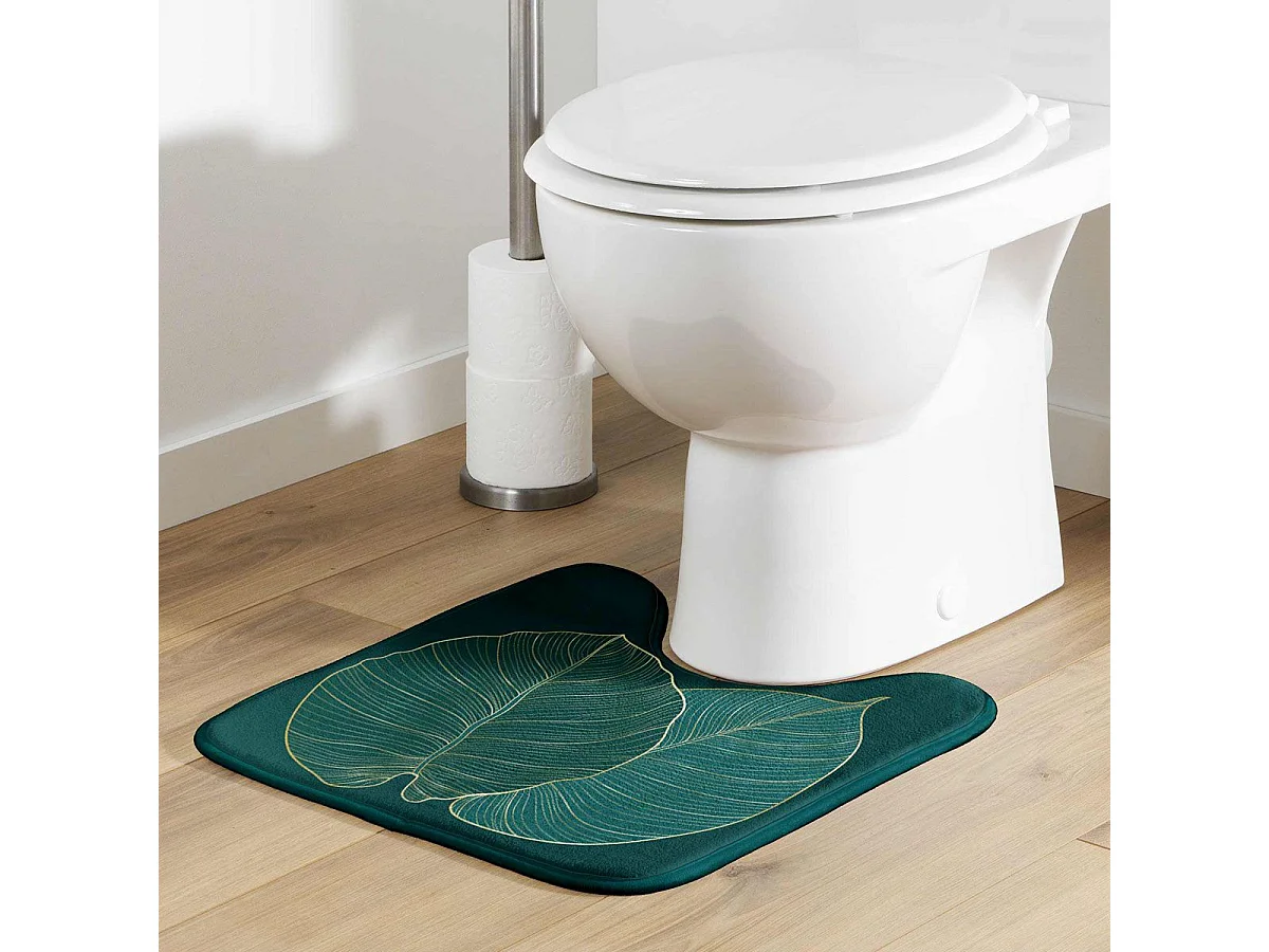 Tapis Contour WC Microfibre "Jade" 45x45cm Vert