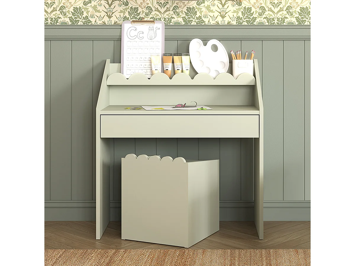 Bureau 1 lade met stoel Bellamy Book Nook Groen