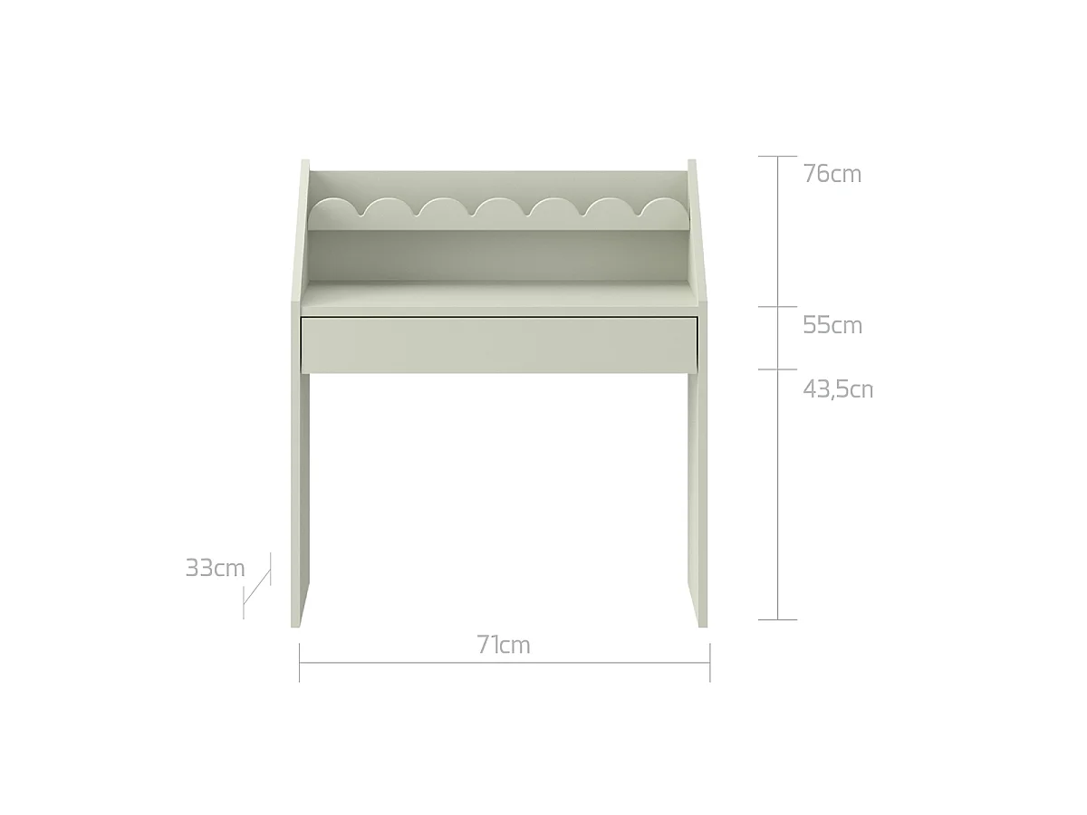 Bureau 1 lade met stoel Bellamy Book Nook Groen