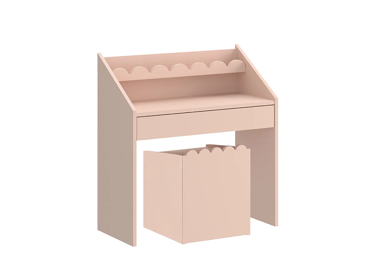 Bureau met 1 lade en stoel Bellamy boekenhoek roze
