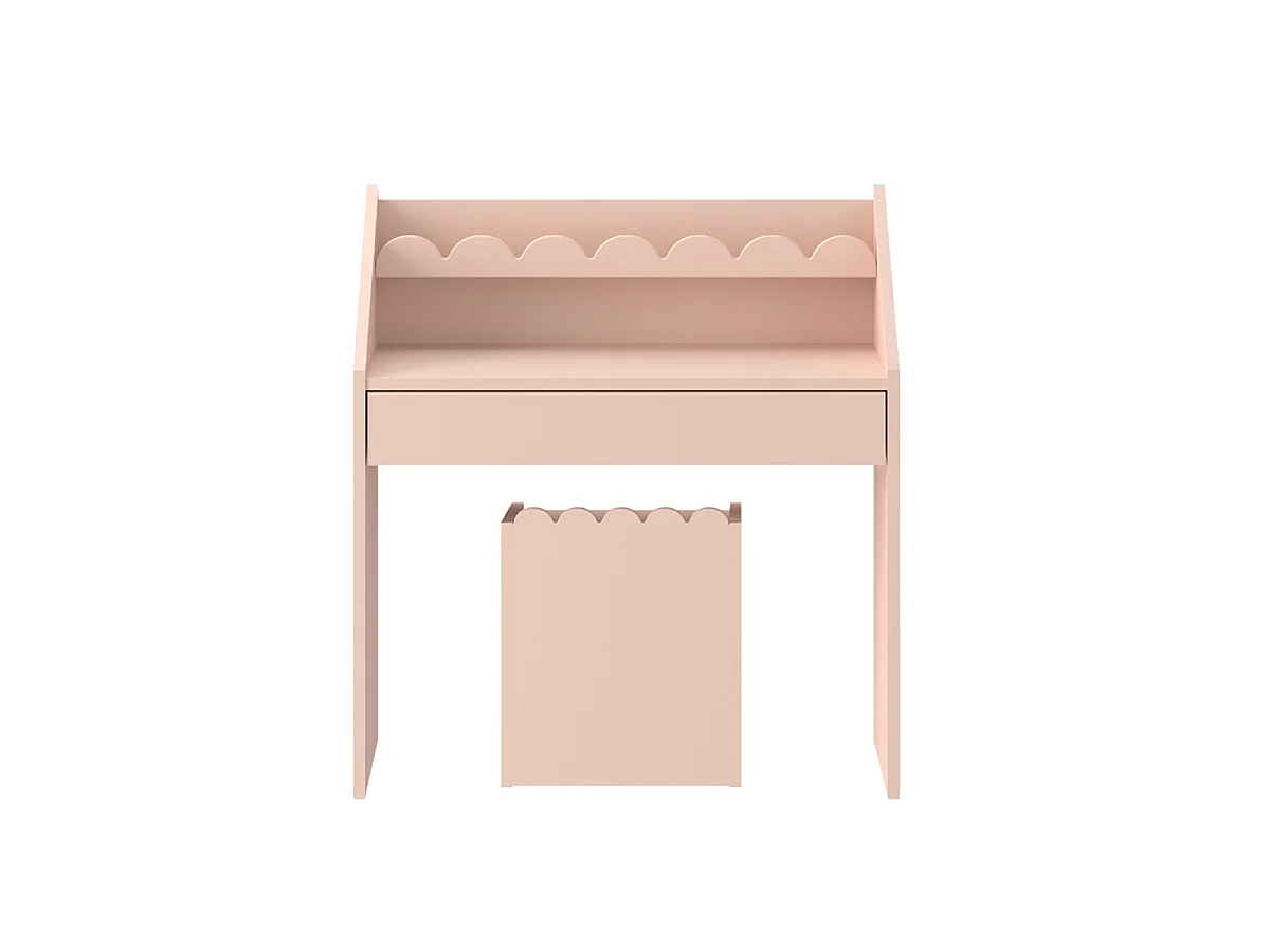 Bureau met 1 lade en stoel Bellamy boekenhoek roze