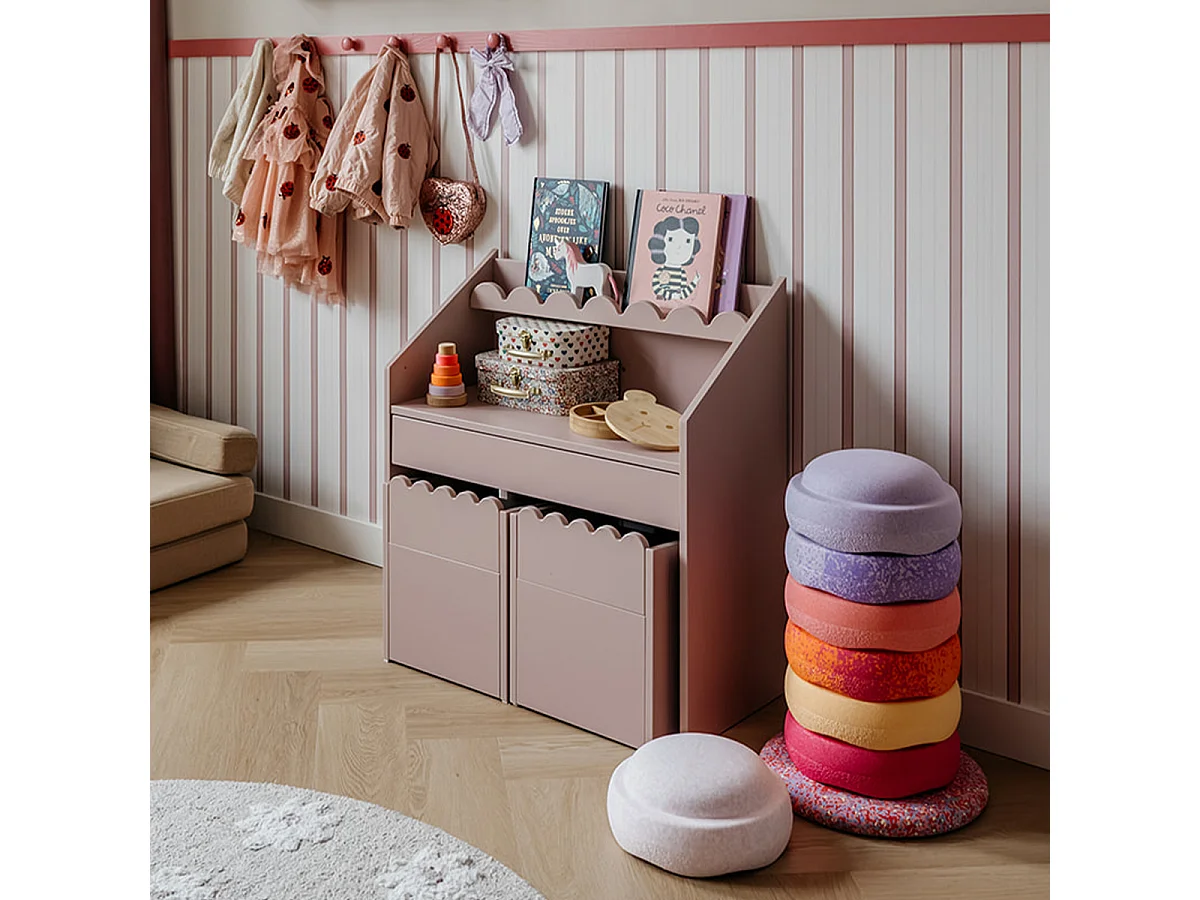 Bureau 1 tiroir avec chaise Book Nook Rose