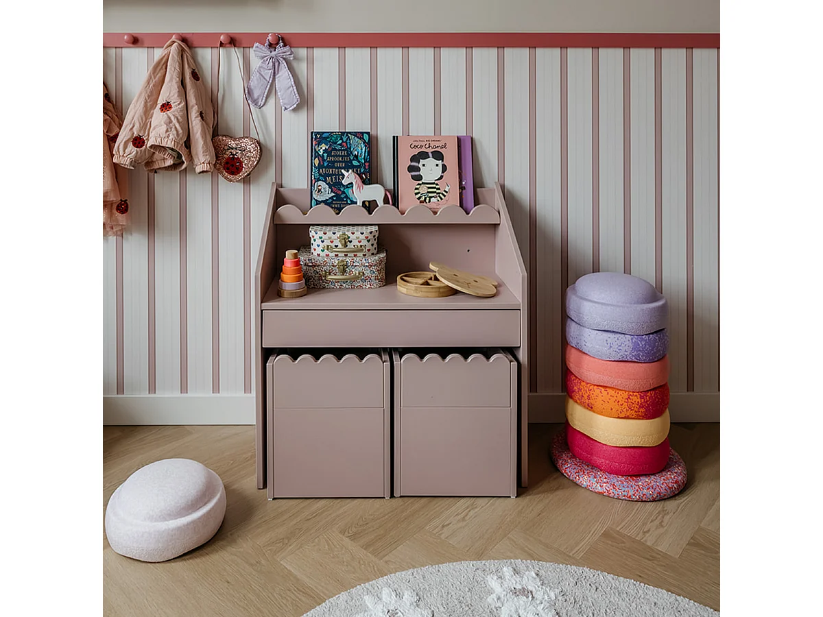Bureau 1 tiroir avec chaise Book Nook Rose