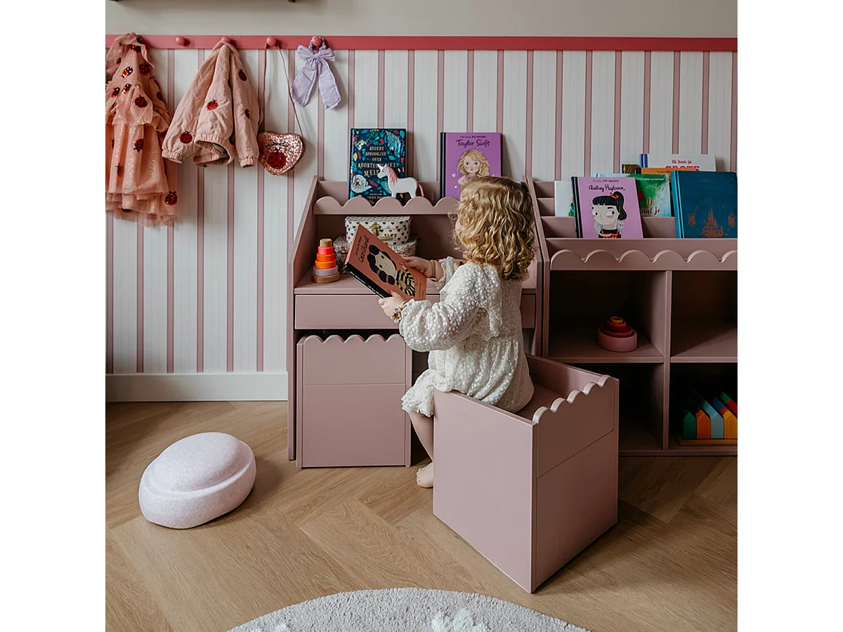 Skrivbord 1 låda med stol Bellamy Book Nook Rosa