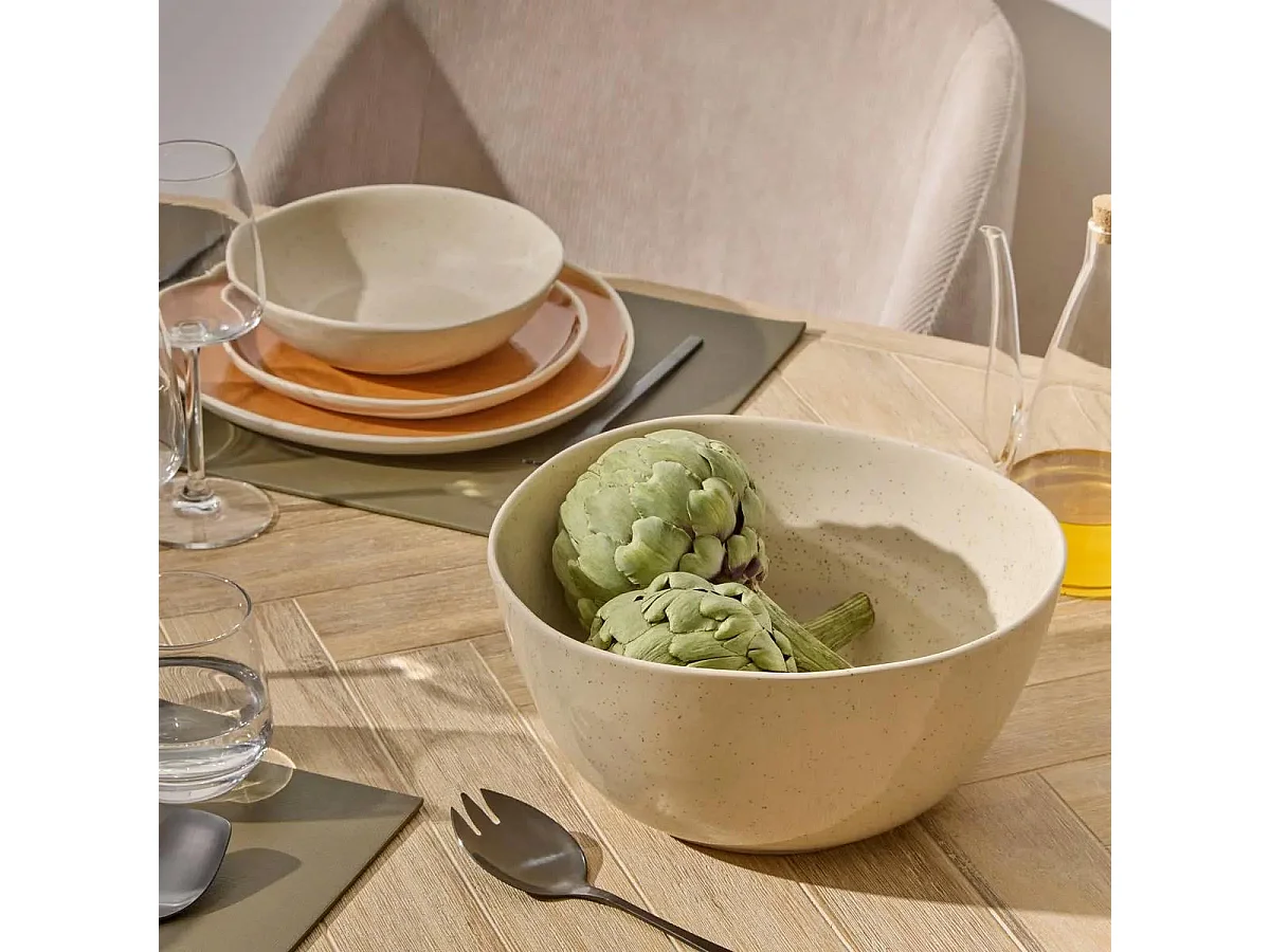 Saladier en Faïence "Wonja" 26cm Crème