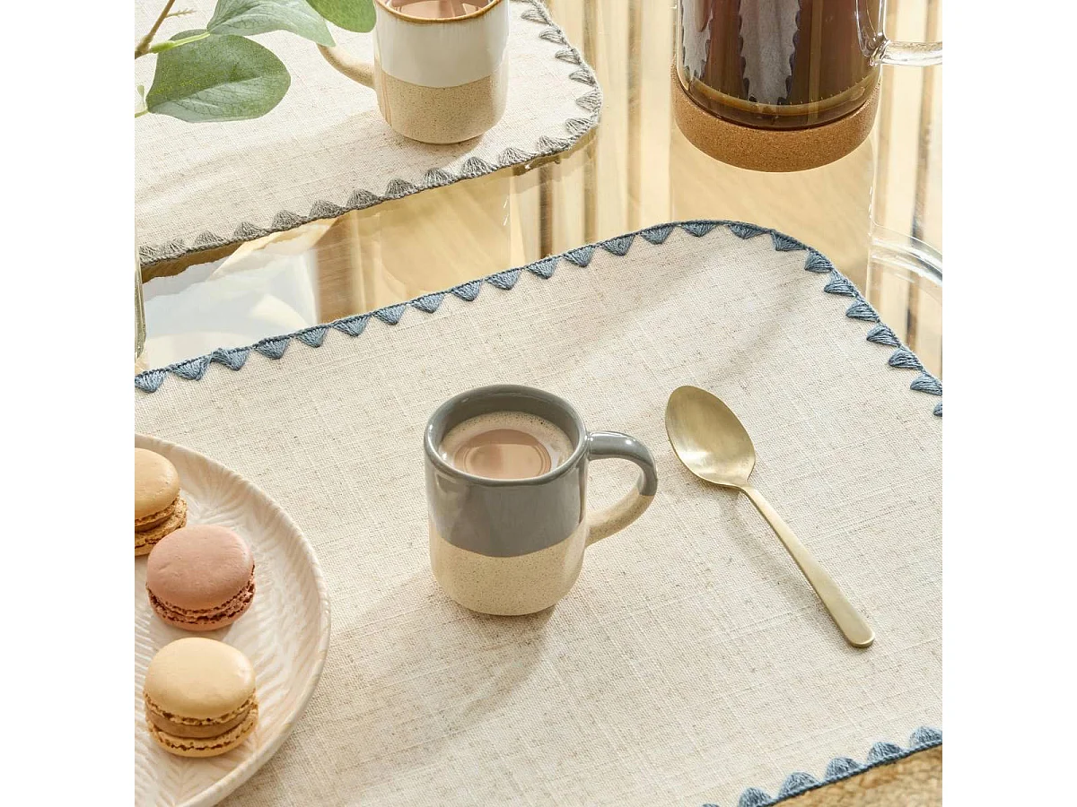 Lot de 6 Tasses à Café en Faïence "Kate" 10cl Gris
