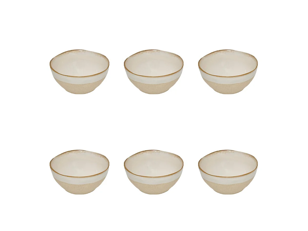 Lot de 6 Bols en Faïence "Kate" 48cl Blanc