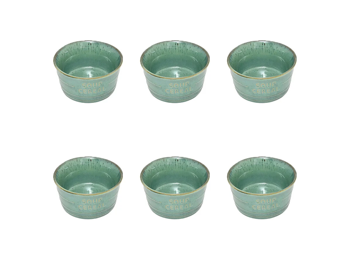 Lot de 6 Bols en Faïence "Joel" 50cl Vert