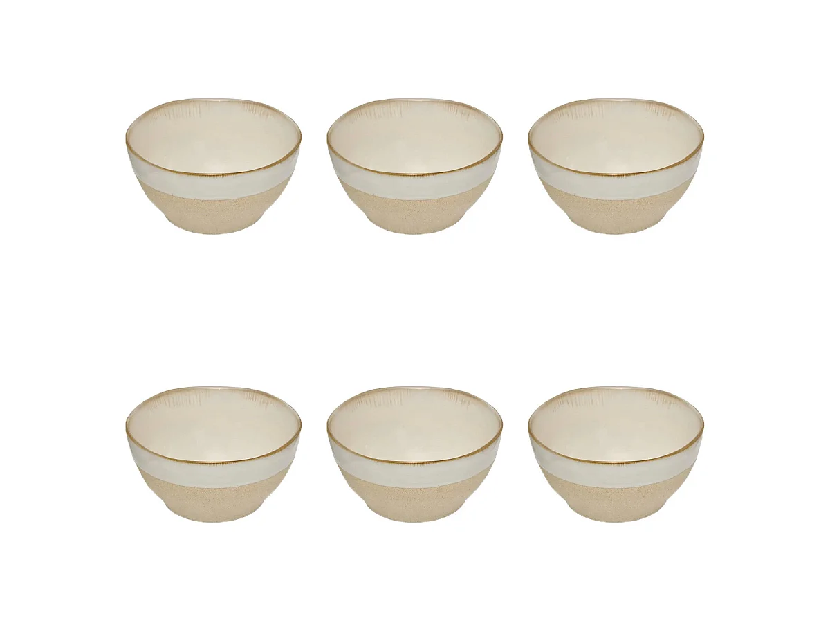 Lot de 6 Bols en Faïence "Kate" 72cl Blanc
