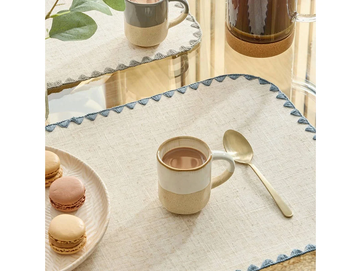 Lot de 6 Tasses à Café en Faïence "Kate" 10cl Blanc
