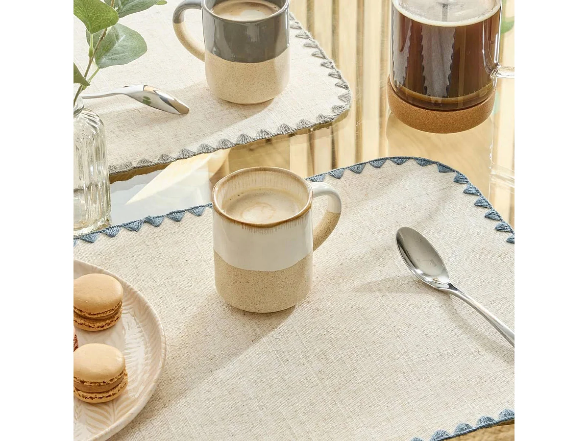 Lot de 6 Mugs en Faïence "Kate" 20cl Blanc