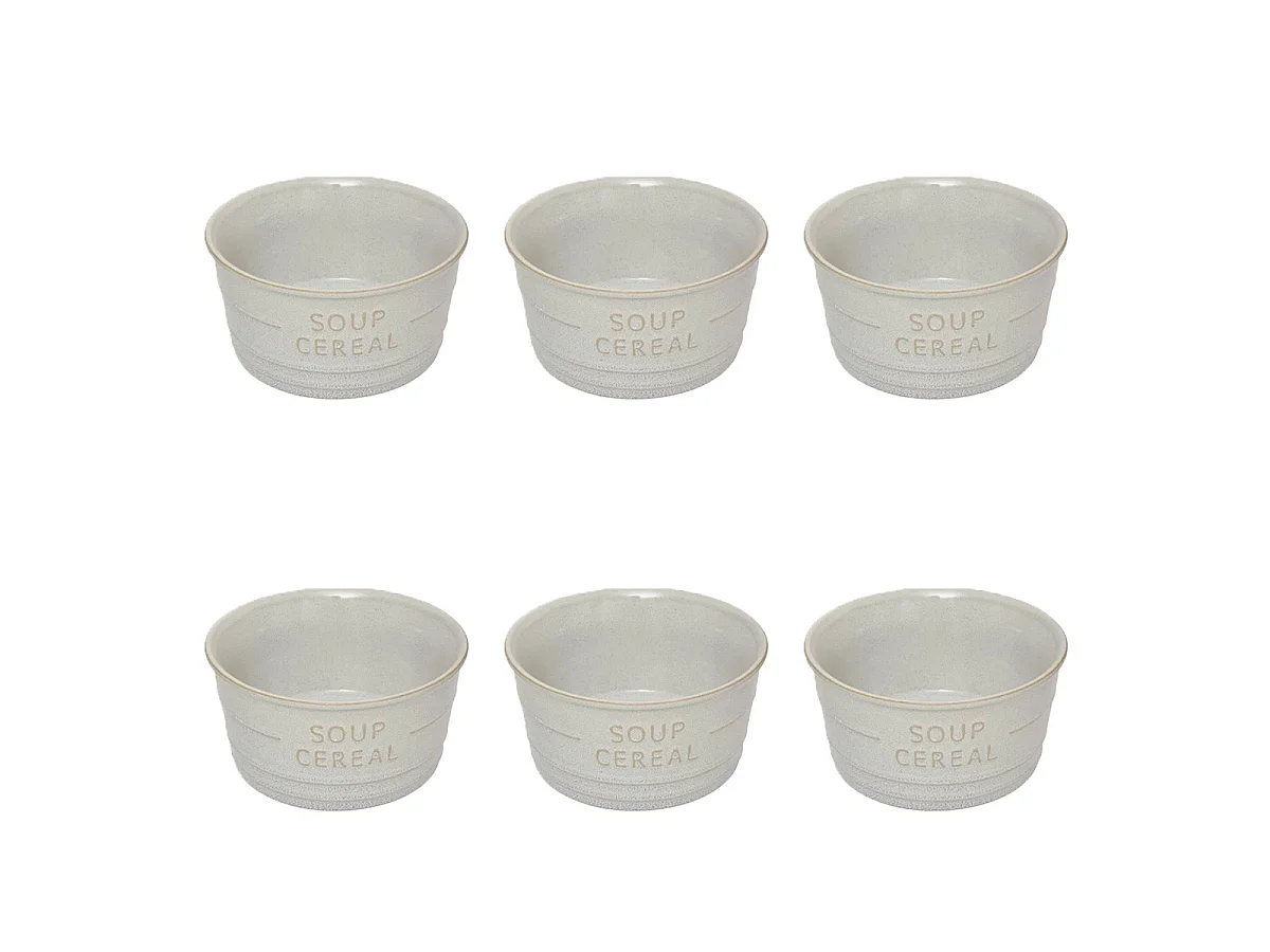 Lot de 6 Bols en Faïence "Joel" 50cl Blanc