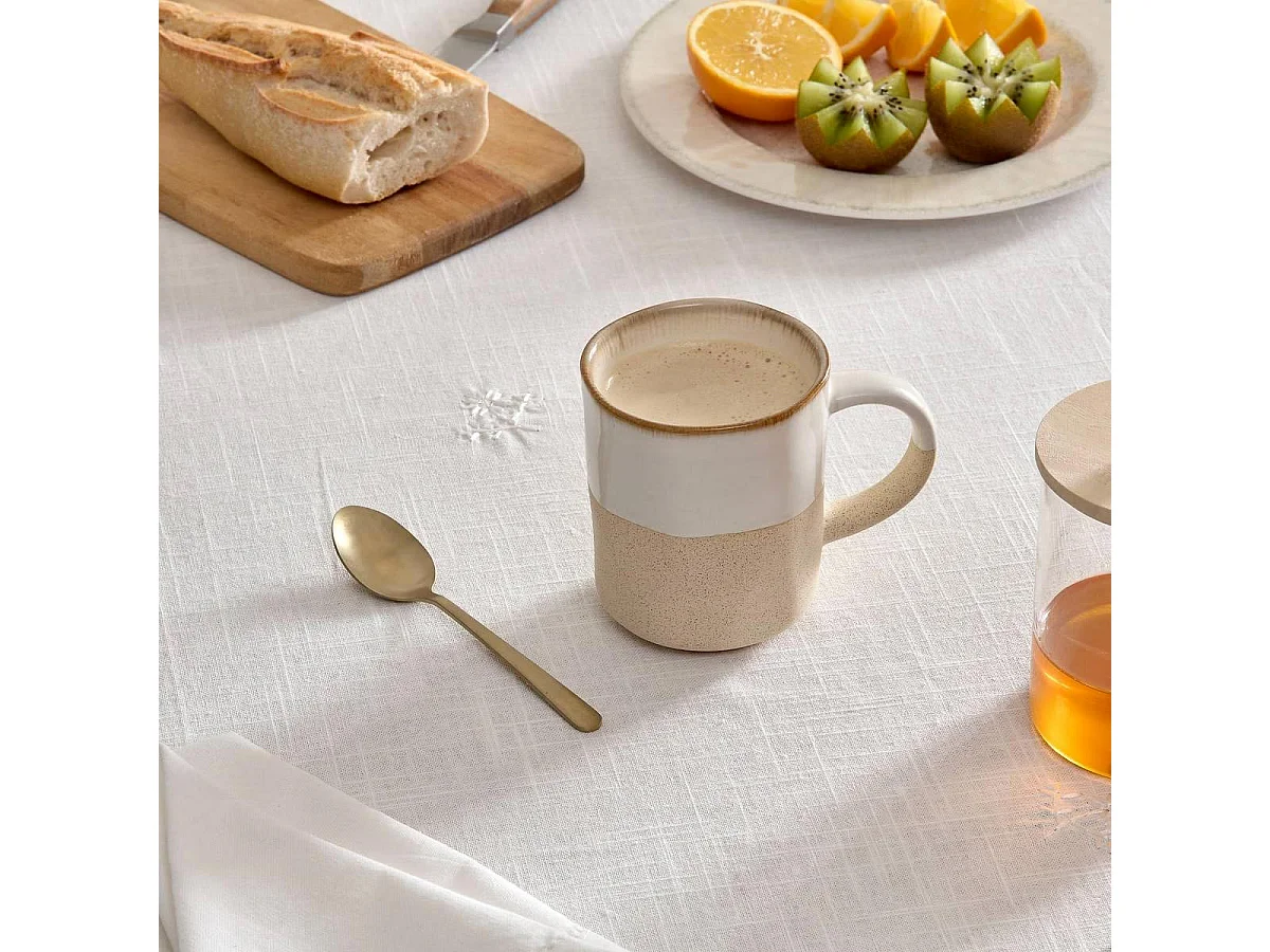 Lot de 6 Mugs en Faïence "Kate" 34cl Blanc